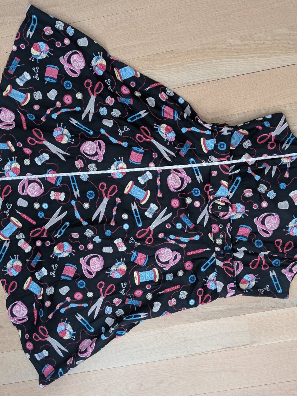 Revival Fabricholic Curve Dress NWT Sewing Print Belted Size 20